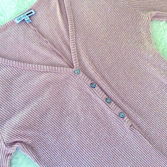 Blush pink Fashion Nova Ribbed style jumpsuit. - Picture 2 of 3